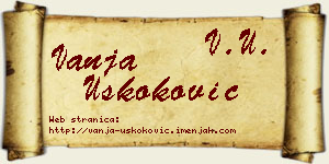 Vanja Uskoković vizit kartica